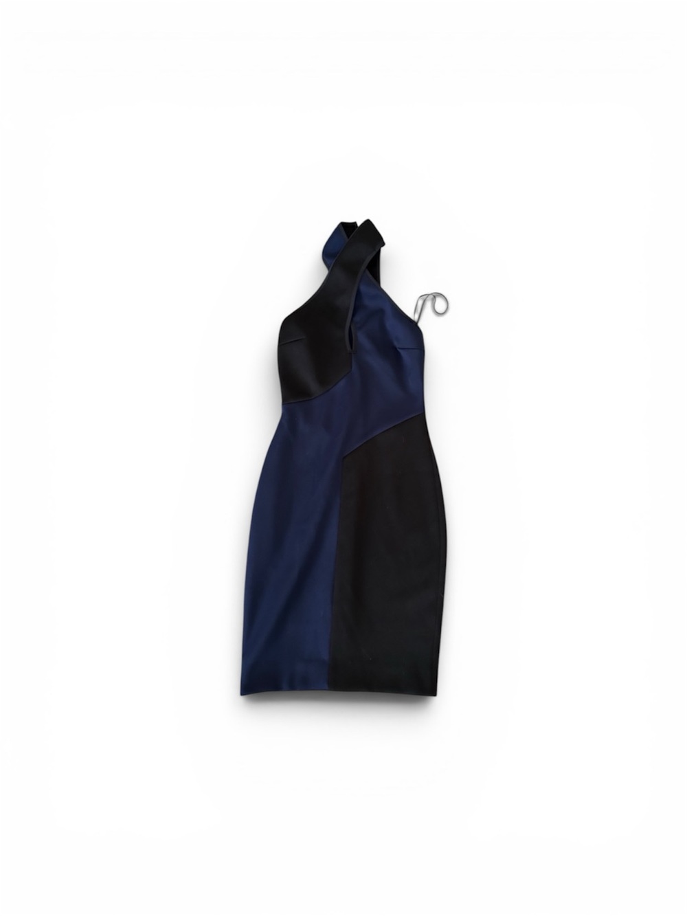 Bec & Bridge Navy and Black One-Shoulder Colorblock Dress